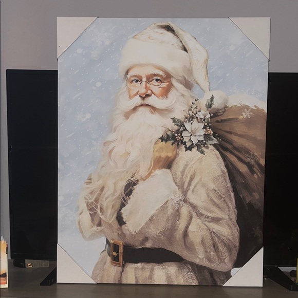 Santa Claus Canvas Art in White and Brown - Picture 5 of 5